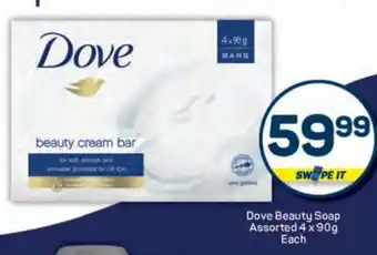 Pick n Pay Dove Beauty Soap Assorted 4 x 90g Each offer