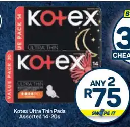 Pick n Pay Kotex Ultra Thin Pads Assorted 14-20s offer
