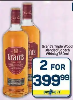 Pick n Pay Hypermarket Grant's Triple Wood Blended Scotch Whisky 750ml offer