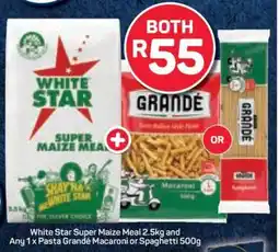 Pick n Pay White Star Super Maize Meal 2.5kg and Any 1 x Pasta Grandé Macaroni or Spaghetti 500g offer