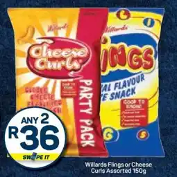 Pick n Pay Willards Flings or Cheese Curls Assorted 150g offer
