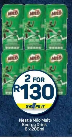 Pick n Pay Nestlé Milo Malt Energy Drink 6 x 200ml offer