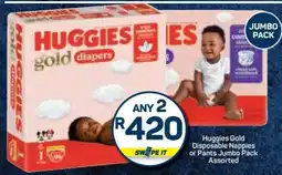 Pick n Pay Huggies Gold Disposable Nappies or Pants Jumbo Pack Assorted offer