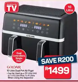 Pick n Pay Hypermarket GOLDAIR 10 Litre Dual Pot Air Fryer offer