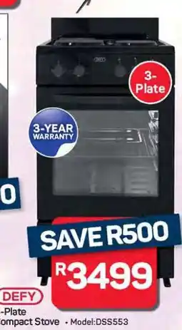 Pick n Pay Hypermarket DEFY 3-Plate Compact Stove offer