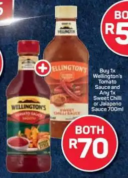 Pick n Pay Wellington's Tomato Sauce and Sweet Chilli or Jalapeno Sauce offer