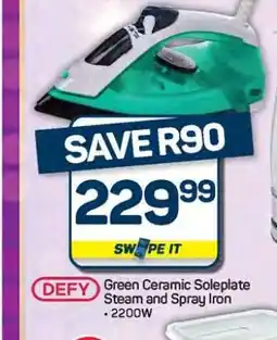 Pick n Pay Hypermarket Green Ceramic Soleplate Steam and Spray Iron offer
