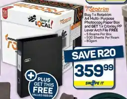 Pick n Pay Hypermarket Rotatrim A4 Multi-Purpose Photocopy Paper Box offer