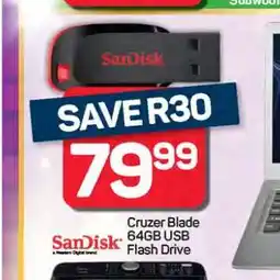 Pick n Pay Hypermarket SanDisk Cruzer Blade 64GB USB Flash Drive offer