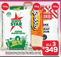 Pick n Pay Hypermarket White Star Super Maize Meal, Spekko Long Grain Parboiled Rice, Sasko Cake Wheat Flour offer