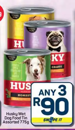 Pick n Pay Hypermarket Husky Wet Dog Food Tin Assorted 775g offer