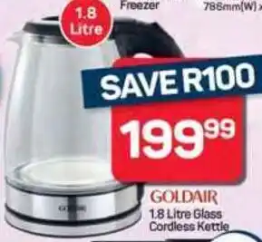 Pick n Pay Hypermarket GOLDAIR Glass Cordless Kettle offer