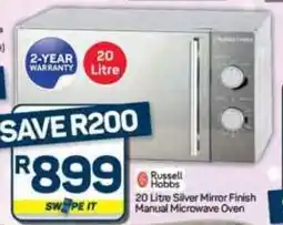 Pick n Pay Hypermarket Russell Hobbs Silver Mirror Finish Manual Microwave Oven offer