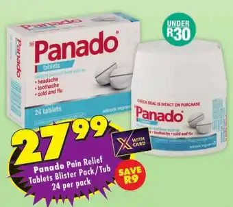 Shoprite Panado Pain Relief Tablets Blister Pack/Tub offer