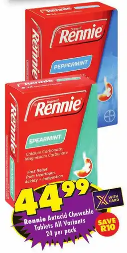 Shoprite Rennie Antacid Chewable Tablets All Variants offer