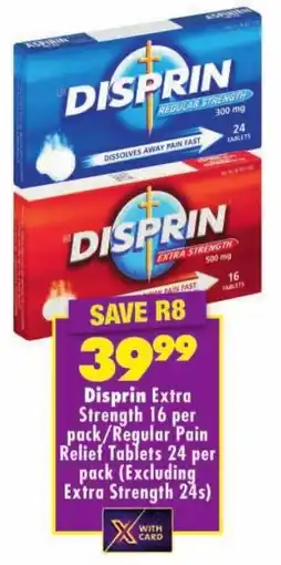 Shoprite Disprin Extra Strength/ Regular Pain Relief Tablets offer