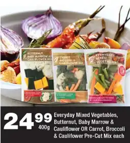 OK urban Everyday Mixed Vegetables, Butternut, Baby Marrow & Cauliflower OR Carrot, Broccoli & Caulifower Pre-Cut Mix offer