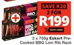 Checkers Eskort Pre-Cooked BBQ Loin Rib Rack offer