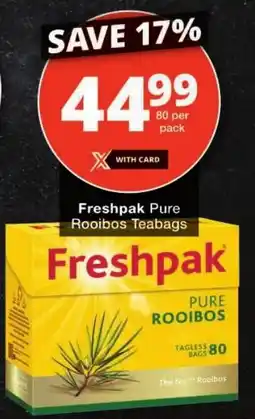 Checkers Freshpak Pure Rooibos Teabags offer