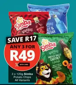 Checkers Simba Potato Chips All Variants offer