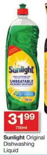 Checkers Sunlight Original Dishwashing Liquid offer