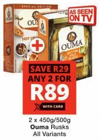 Checkers Ouma Rusks All Variants offer
