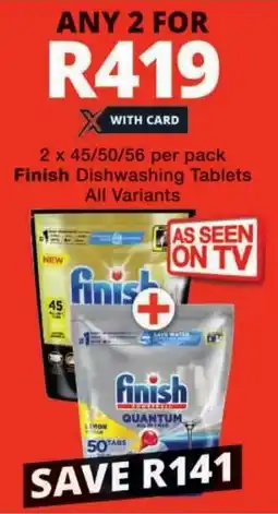 Checkers Finish Dishwashing Tablets All Variants offer