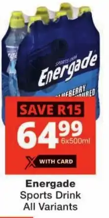 Checkers Energade Sports Drink All Variants offer