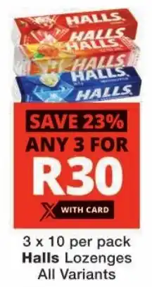 Checkers Halls Lozenges All Variants offer