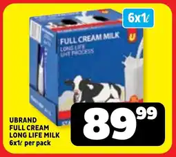 Usave Ubrand full cream long life milk offer