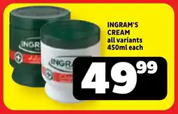Usave Ingram's cream offer