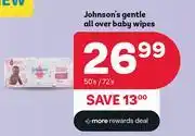 PEP Johnson's Gentle All Over Baby Wipes-50's/72's offer