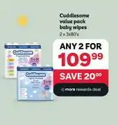 PEP Cuddlesome Value Pack Baby Wipes-2 x 3 x 80's offer