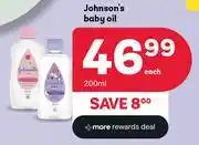PEP Johnson's Baby Oil-200ml Each offer