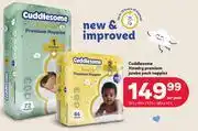 PEP Cuddlesome Xtra Dry Premium Jumbo Pack Nappies-72's/64's/52's/48's/42's Per Pack offer