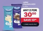 PEP Lekkar Chocolate Slabs-2 x 80g offer
