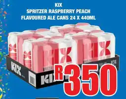 Boxer KIX SPRITZER RASPBERRY PEACH FLAVOURED ALE CANS 24 X 440ml offer