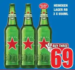 Boxer HEINEKEN LAGER RB 3 X 650ML offer