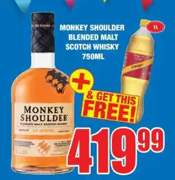 Boxer Monkey Shoulder Blended Malt Scotch Whisky 750ml offer