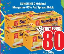Boxer SUNSHINE D Original Margarine 80% Fat Spread Brick offer