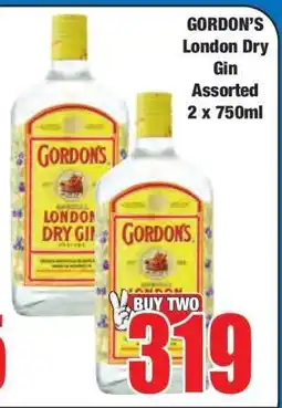 Boxer GORDON’S London Dry Gin Assorted 2 x 750ml offer