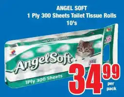Boxer ANGEL SOFT 1 Ply 300 Sheets Toilet Tissue Rolls 10's offer