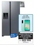 Samsung Samsung 617L Bespoke AI Side By Side With Smart Things WiFi Non Plumbed Silver RS70F65K2TFA offer