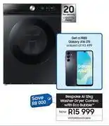 Samsung Samsung 12Kg Bespoke AI Washer/Dryer Combo With Eco Bubble WD12BB944DGBFA offer