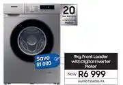 Samsung Samsung 9Kg Front Loader With Digital Inverter Motor WW90T3040BS/FA offer