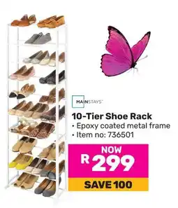 Game Mainstays 10-Tier Shoe Rack offer