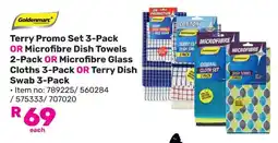 Game Goldenmarc Terry Promo Set OR Microfibre Dish Towels OR Microfibre Glass Cloths OR Terry Dish Swab offer