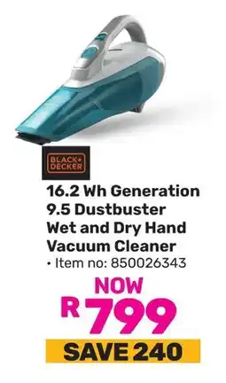 Game Black Decker 16.2 Wh Generation 9.5 Dustbuster Wet and Dry Hand Vacuum Cleaner offer