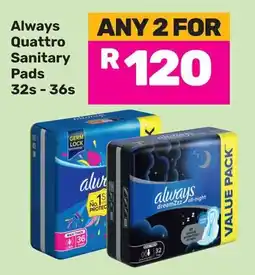 Game Always Quattro Sanitary Pads offer