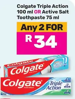 Game Colgate Triple Action OR Active Salt Toothpaste offer